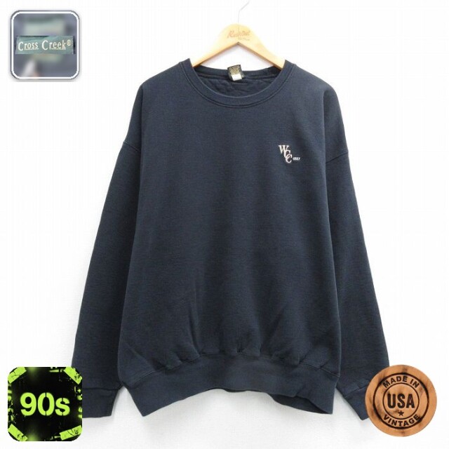 【20%OFF】90s 長袖スウェット WCC ブラック メンズXL相当 | 古着