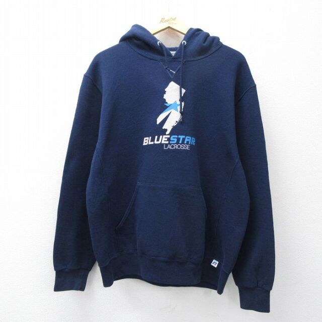 ラッセル 00s 長袖スウェットパーカー ブルースター ネイビー メンズXL相当 | 古着