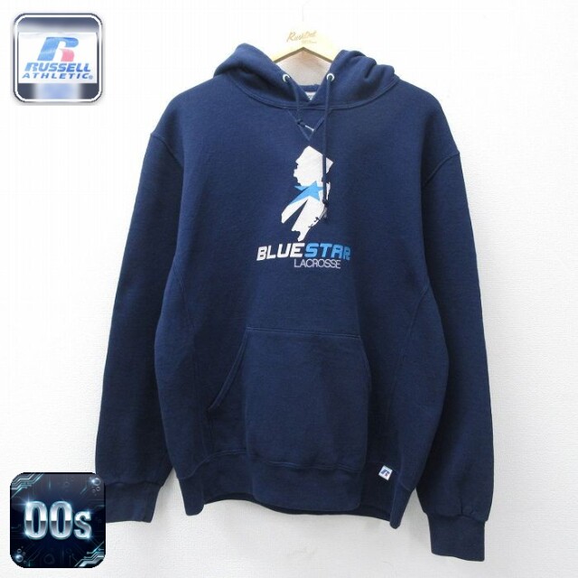 【20%OFF】ラッセル 00s 長袖スウェットパーカー ブルースター ネイビー メンズXL相当 | 古着
