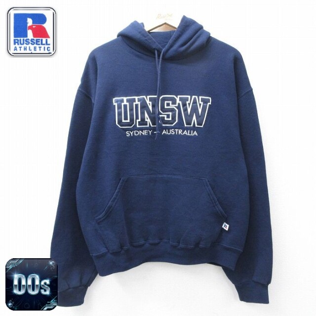 【20%OFF】ラッセル 00s 長袖スウェットパーカー UNSW ネイビー メンズXL相当 | 古着