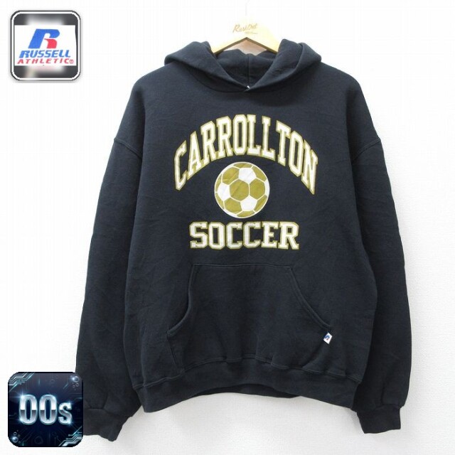 【20%OFF】ラッセル 00s 長袖スウェットパーカー サッカー ブラック メンズL相当 | 古着