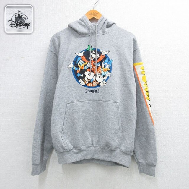 【20%OFF】ディズニー 長袖スウェットパーカー ミッキー グレー メンズL相当 | 古着