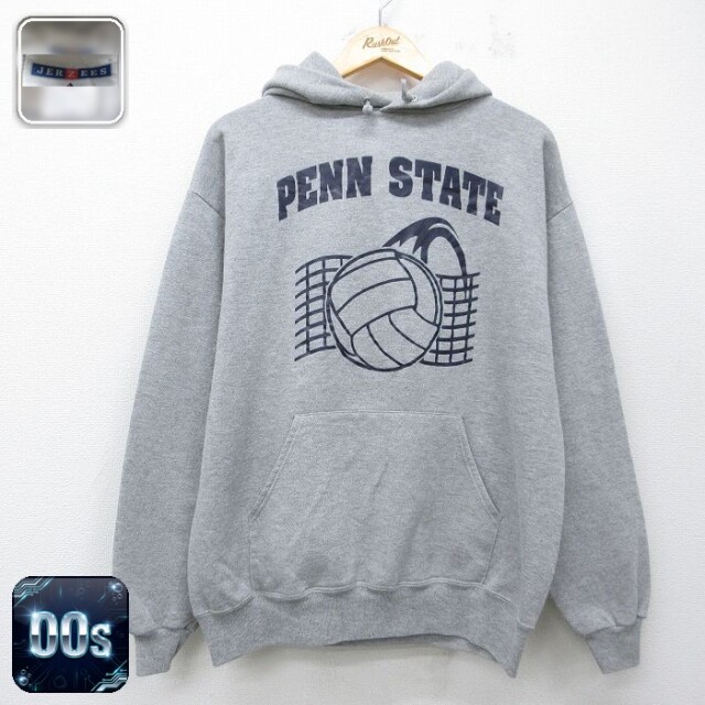 ジャージーズ 00s 長袖パーカー PENN バレーボール グレー メンズL相当 | 古着