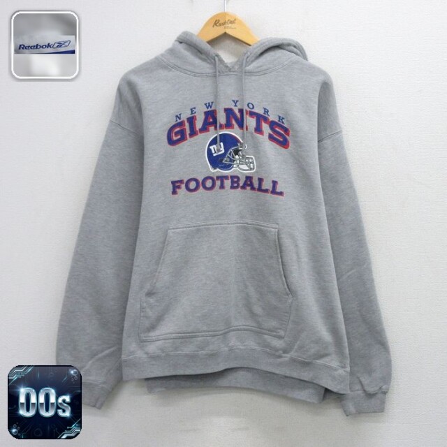 【20%OFF】リーボック 00s 長袖パーカー NFL ニューヨークジャイアンツ グレー メンズXL相当 | 古着