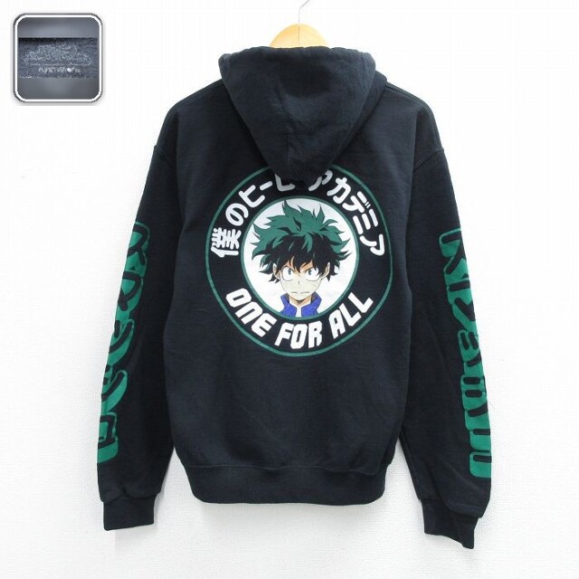 【20%OFF】長袖スウェットパーカー 僕のヒーローアカデミア ブラック メンズM相当 | 古着