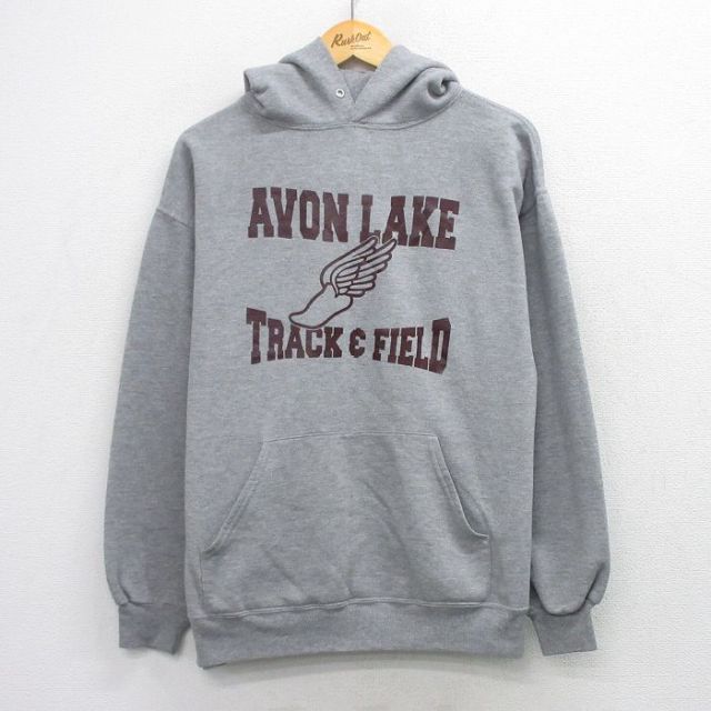 ジャージーズ 00s 長袖パーカー AVON ウイングフット グレー メンズL相当 | 古着
