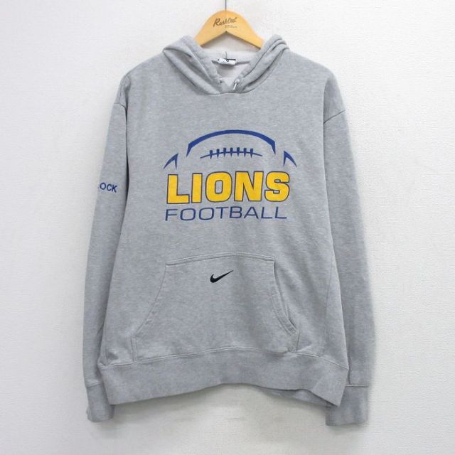 ナイキ 長袖スウェットパーカー LIONS グレー メンズXL相当 | 古着