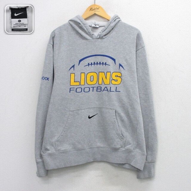【20%OFF】ナイキ 長袖スウェットパーカー LIONS グレー メンズXL相当 | 古着