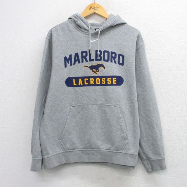 ナイキ 長袖スウェットパーカー MARLBORO グレー メンズXL相当 | 古着