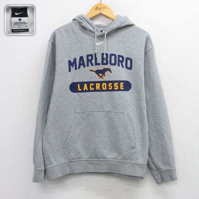 【20%OFF】ナイキ 長袖スウェットパーカー MARLBORO グレー メンズXL相当 | 古着