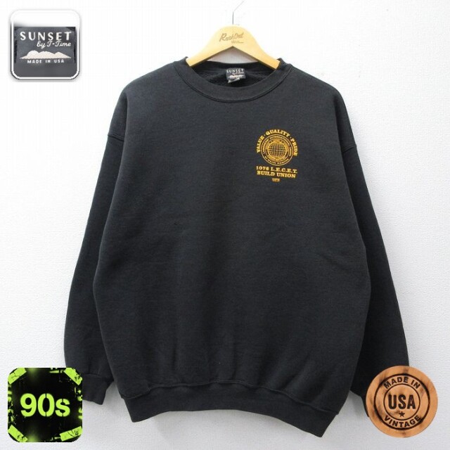 【20%OFF】90s 長袖スウェット ブラック メンズXL相当 | 古着