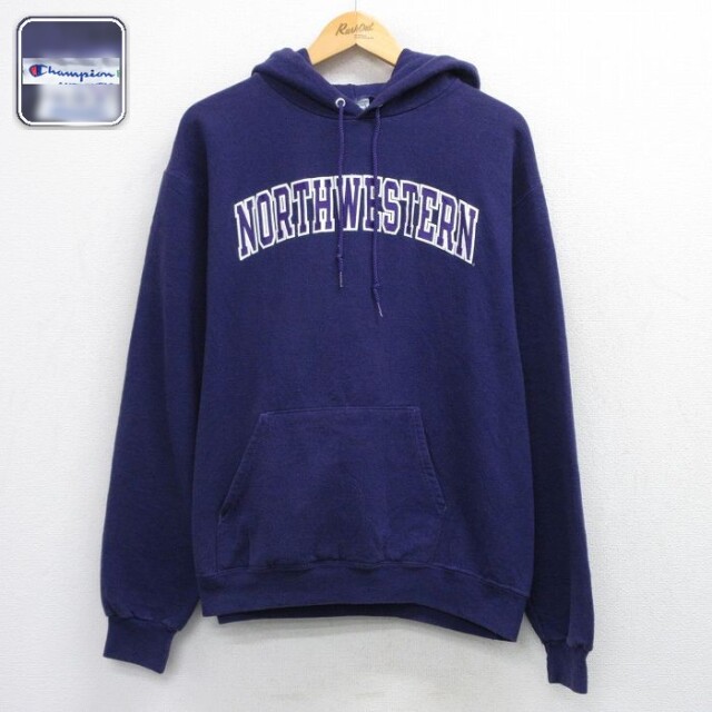 【20%OFF】チャンピオン 長袖スウェットパーカー NORTHWESTERN パープル メンズL相当 | 古着