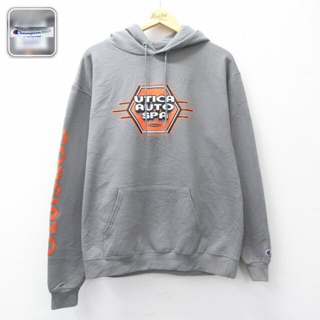【20%OFF】チャンピオン 長袖スウェットパーカー UTICA グレー メンズL相当 | 古着