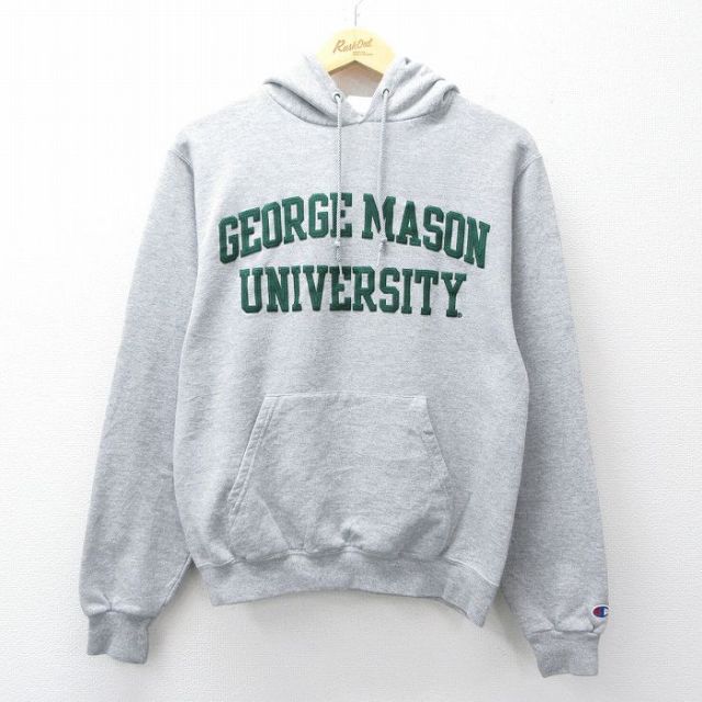 チャンピオン 長袖スウェットパーカー GEORGE MASON グレー メンズS相当 | 古着