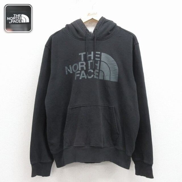 【20%OFF】ノースフェイス 長袖スウェットパーカー ビッグロゴ ブラック メンズL相当 | 古着