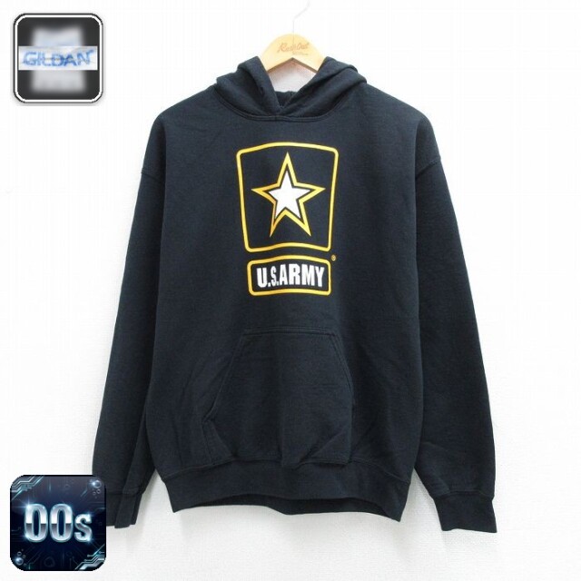 【20%OFF】00s ミリタリーパーカー ARMY ブラック メンズM相当 | 古着