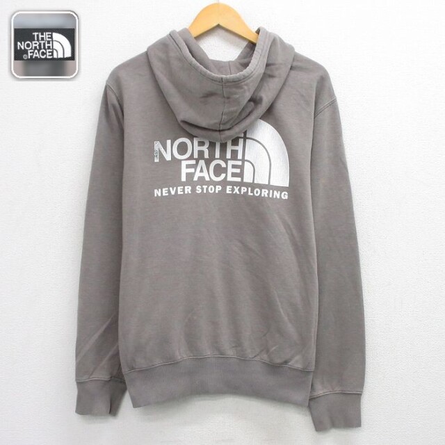 【20%OFF】ノースフェイス 長袖スウェットパーカー ビッグロゴ ベージュ メンズXL相当 | 古着