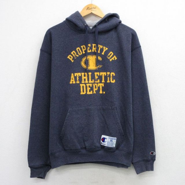 チャンピオン 長袖スウェットパーカー DEPT グレー メンズXL相当 | 古着