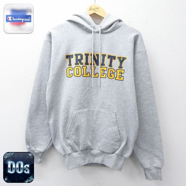 【20%OFF】チャンピオン 00s 長袖パーカー TRINITY グレー メンズM相当 | 古着