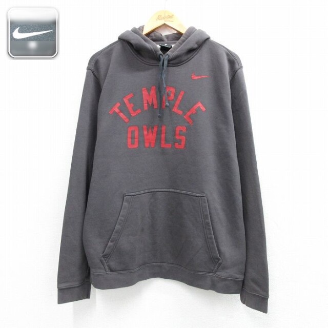 【20%OFF】ナイキ 長袖スウェットパーカー TEMPLE OWLS グレー メンズL相当 | 古着