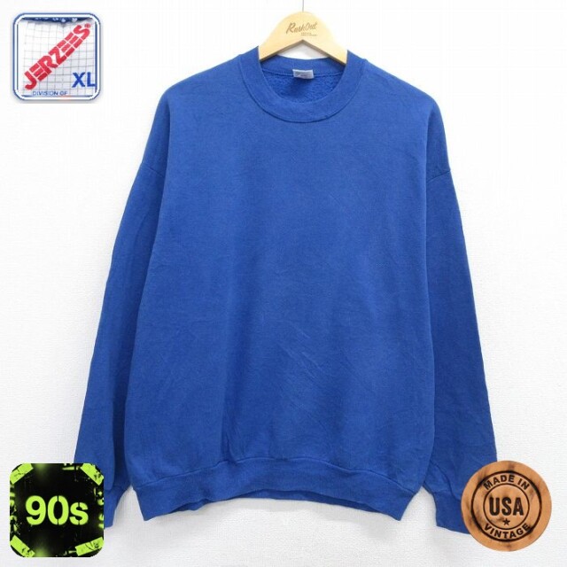 【20%OFF】90s 長袖スウェット ブルー メンズXL相当 | 古着