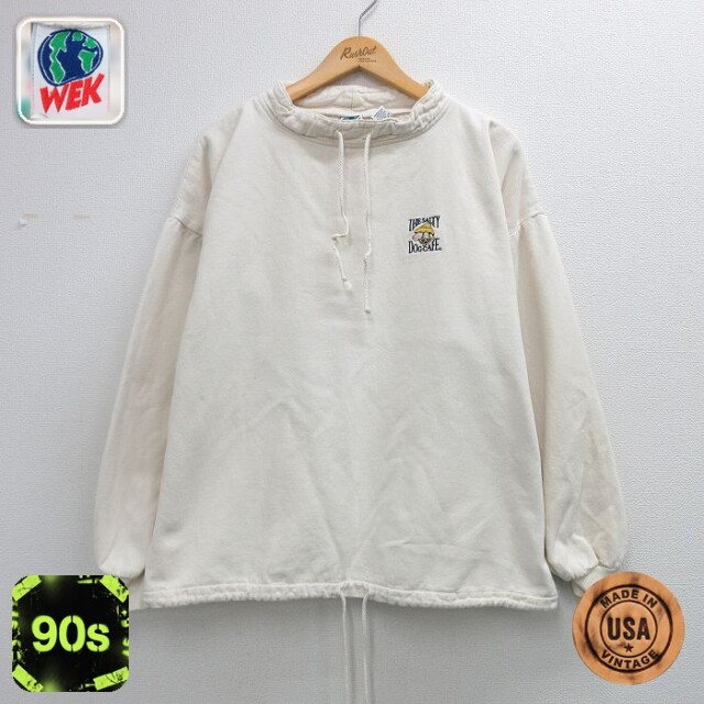 WEK 90s 長袖トップス ソルティドッグカフェ ベージュ メンズXL相当 | 古着