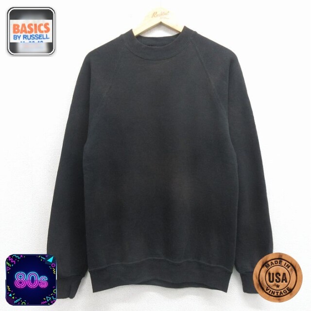 【20%OFF】80s 長袖スウェット ラグラン ブラック メンズS相当 | 古着