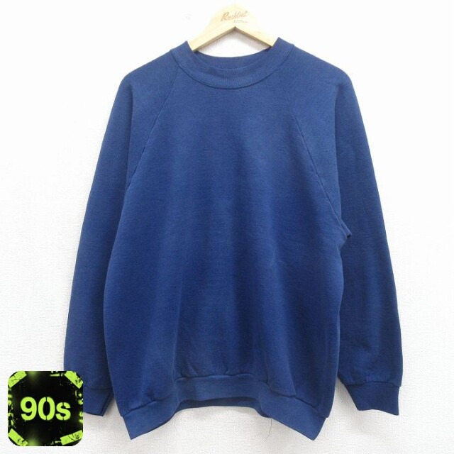 【20%OFF】90s ラグランスウェット ネイビー メンズXL相当 | 古着