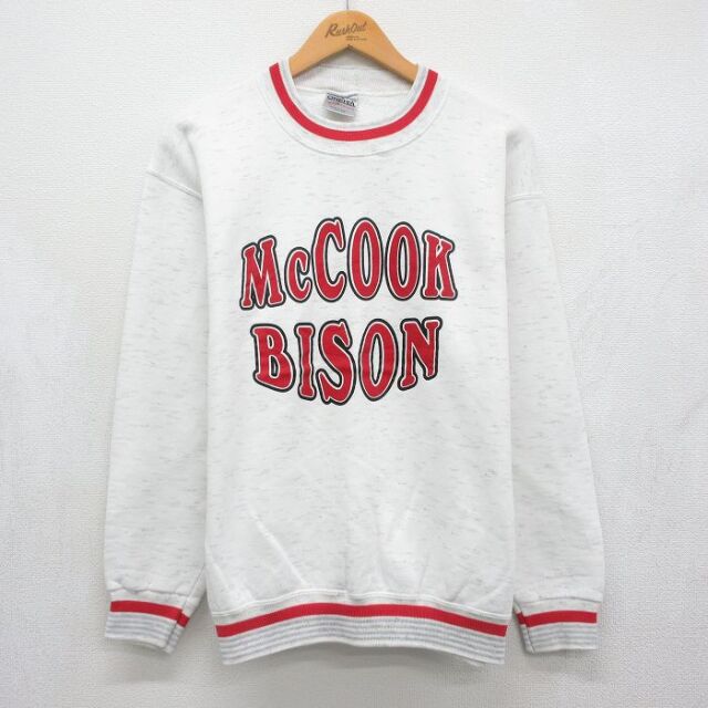 オニータ 90s 長袖スウェット MCCOOK 霜降りホワイト メンズL相当 | 古着