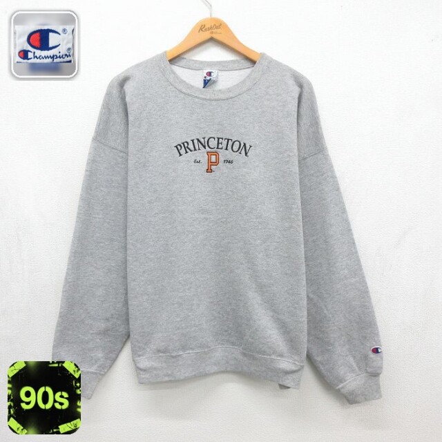 チャンピオン 90s 長袖スウェット P グレー メンズXL相当 | 古着
