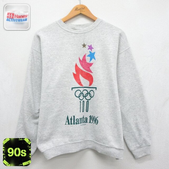 ヘインズ 90s 長袖スウェット アトランタオリンピック グレー メンズL相当 | 古着