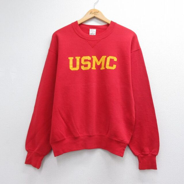 00s 長袖スウェット ミリタリー USMC レッド メンズL相当 | 古着