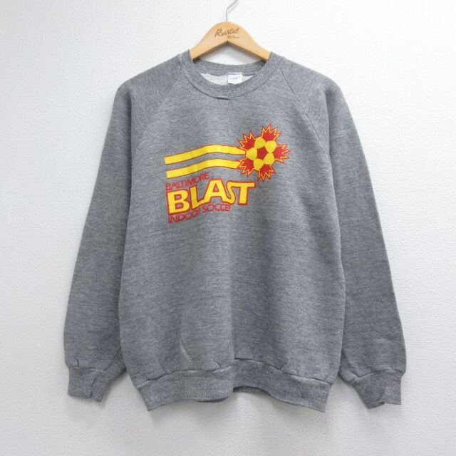 80s ラグランスウェット BLAST グレー メンズL相当 | 古着