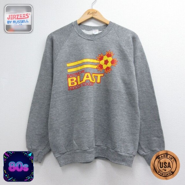 80s ラグランスウェット BLAST グレー メンズL相当 | 古着