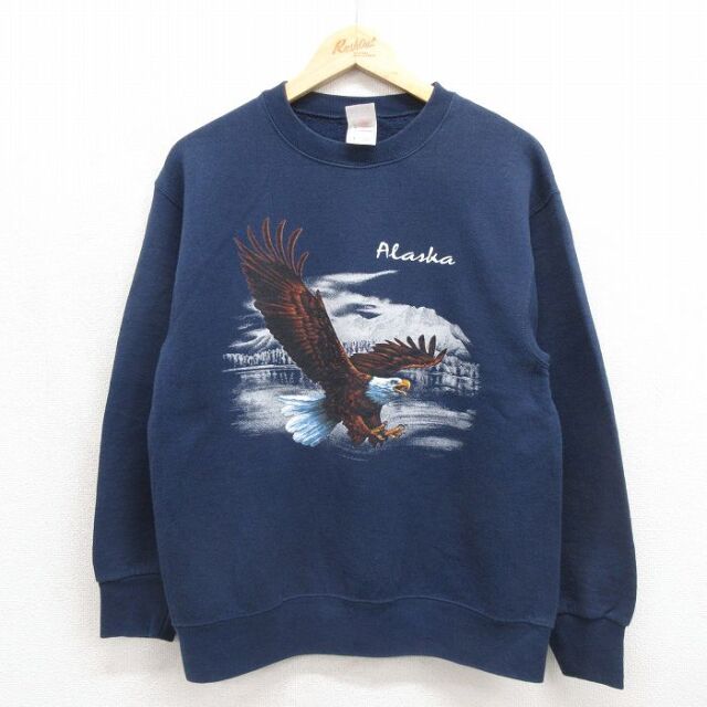 フルーツオブザルーム 00s 長袖スウェット 鳥 ネイビー メンズM相当 | 古着