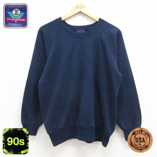 90s ラグランスウェット ネイビー メンズM相当 | 古着