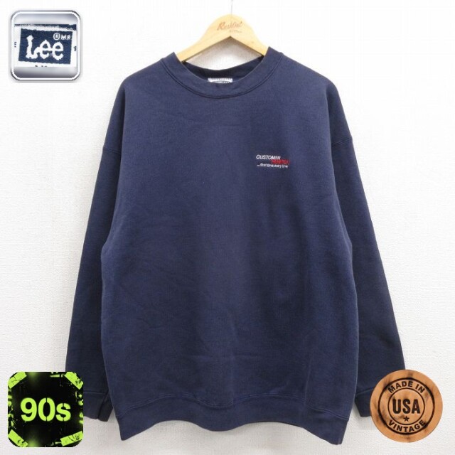 リー 90s 長袖スウェット CUSTOMER ネイビー メンズXL相当 | 古着