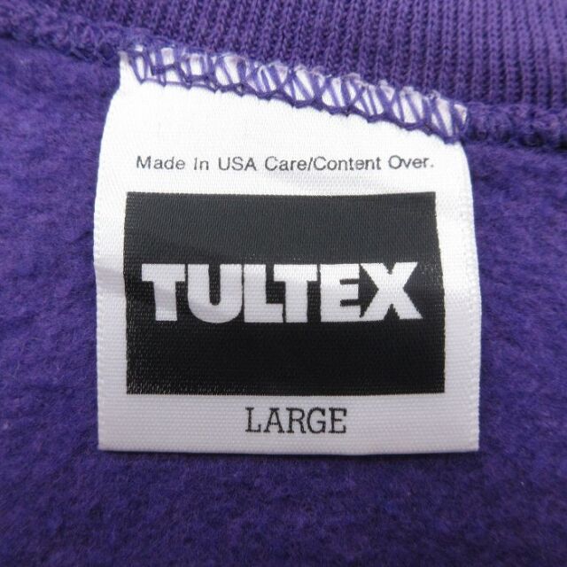 古着通販 L☆古着 TULTEX 長袖 スウェット メンズ 80年代 80s 無地