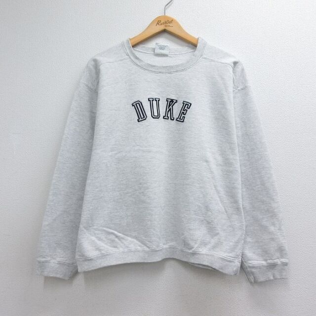 90s 長袖スウェット DUKE刺繍 グレー メンズL相当 | 古着