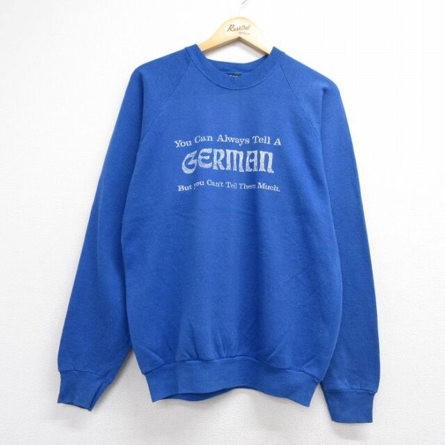 スクリーンスターズ 80s 長袖スウェット ジャーマンラグラン ブルー メンズM相当 | 古着