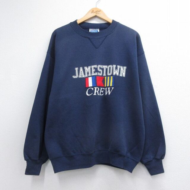 ヘインズ 90s 長袖スウェット CREW ネイビー メンズL相当 | 古着