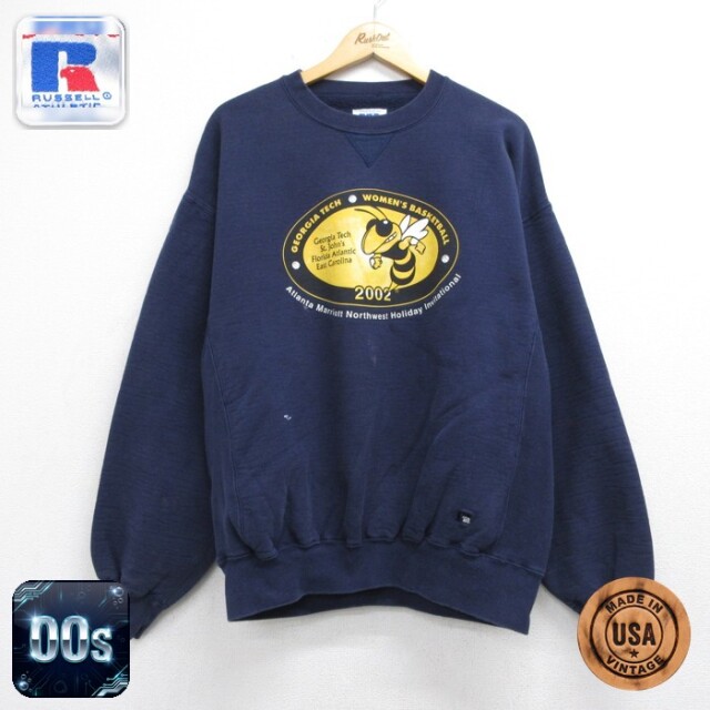 古着通販 L☆古着 Bugle Boy 長袖 スウェット ハーフジップ メンズ 00