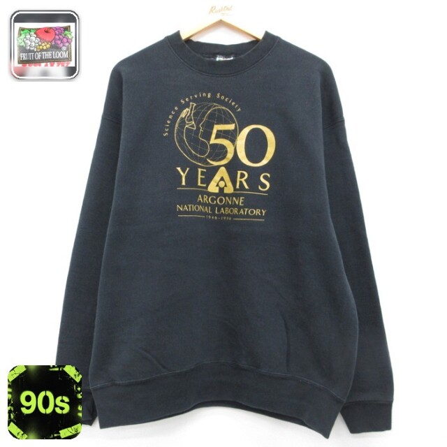 フルーツオブザルーム 90s 長袖スウェット ブラック メンズXL相当 | 古着