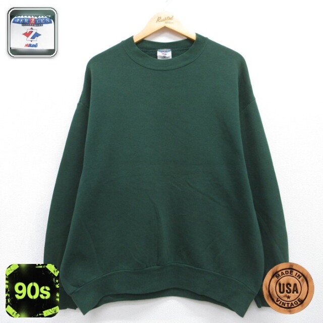 ジャージーズ 90s 長袖スウェット グリーン メンズXL相当 | 古着