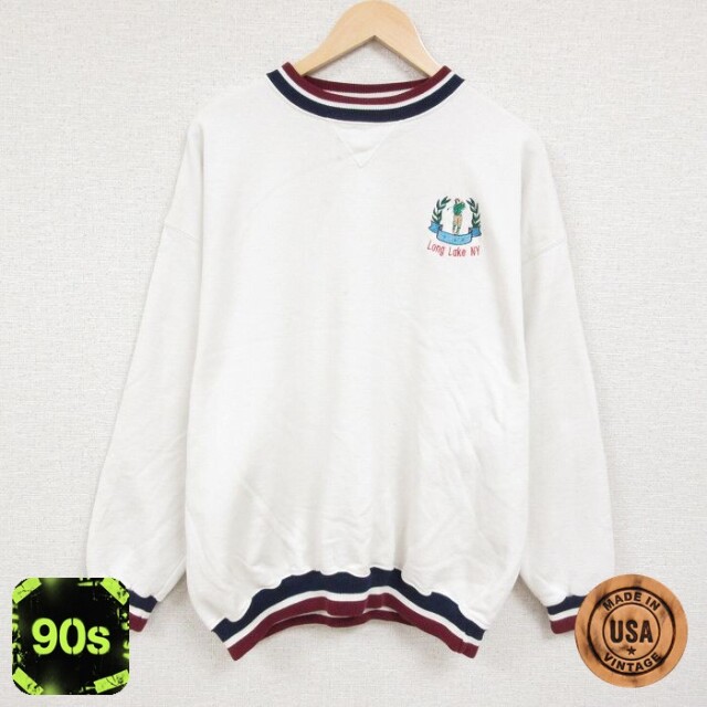 【50%OFF】90s 長袖スウェット ゴルフ ホワイト XL | 古着
