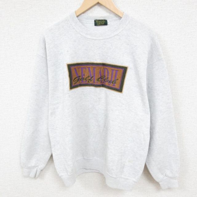 【50%OFF】ネマジ 90s 長袖スウェット ゴルフクラブ刺繍 グレー L | 古着
