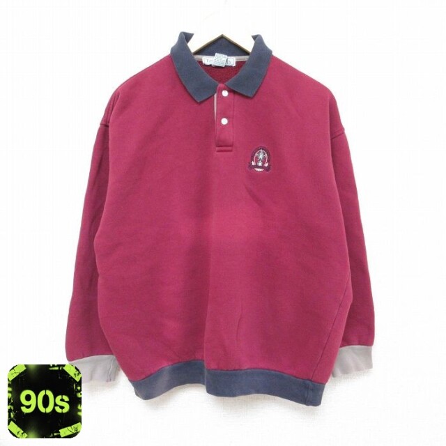 【50%OFF】IZOD 90s 長袖スウェット トロフィー バーガンディ XL | 古着