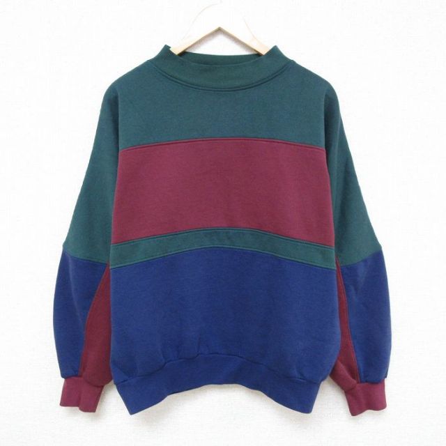90s ラグランスウェット 無地 グリーン XL | 古着