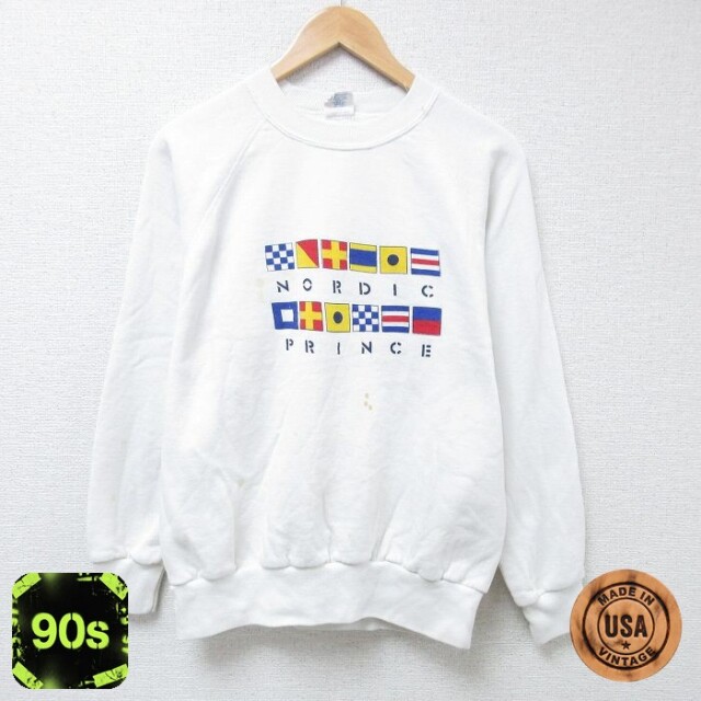 ノルディックプリンス 90s 長袖スウェット ホワイト L | 古着