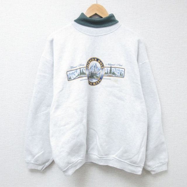 【50%OFF】90s 長袖スウェット タートルネック グレー XL | 古着